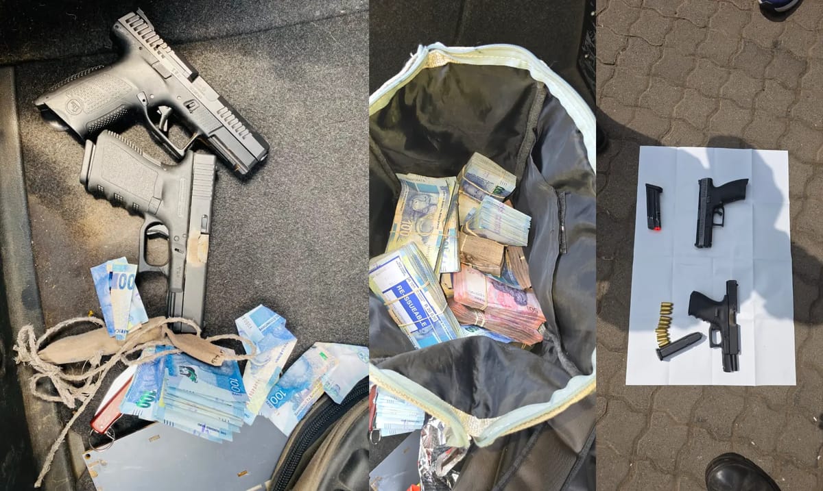 Firearms and cash recovered after N12 chase